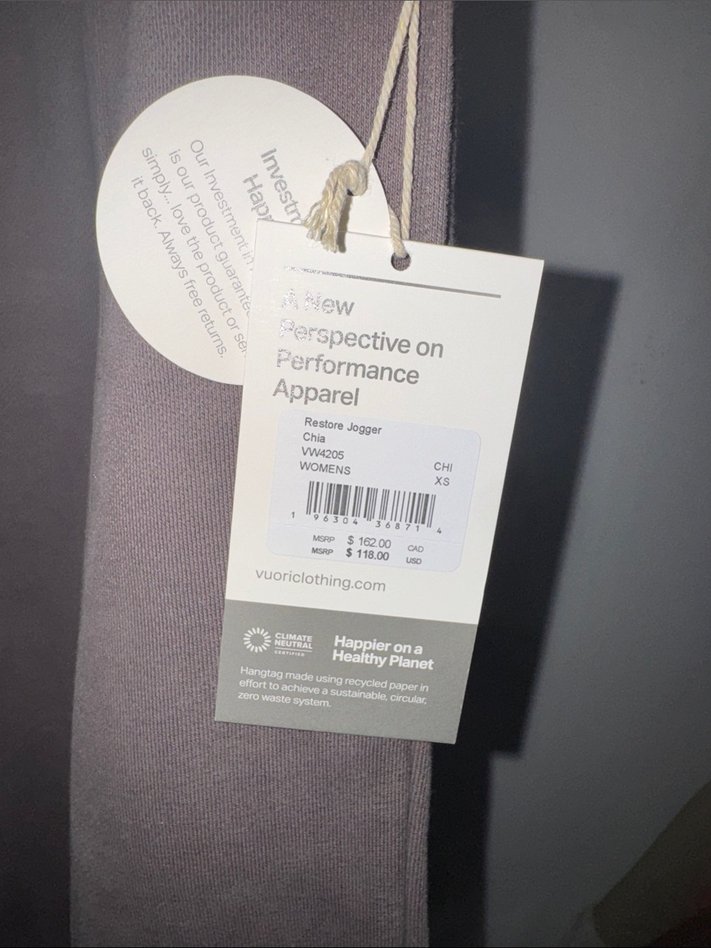 Vuori Restore Jogger in ‘Chia’ - NWT - Picture 3 of 5